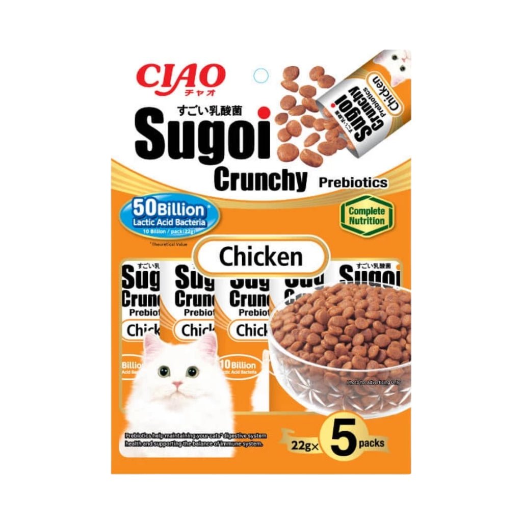 Ciao Sugoi Crunchy Chicken Flavor Plus Prebiotics 22g x 5 packs