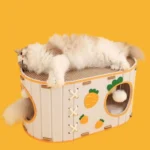 Double-Layer Cute Carrot Cat House Cat Nest Cat Tunnel Cat Tree Hole Cat Scratching Board Cat Climbing Frame - Image 4