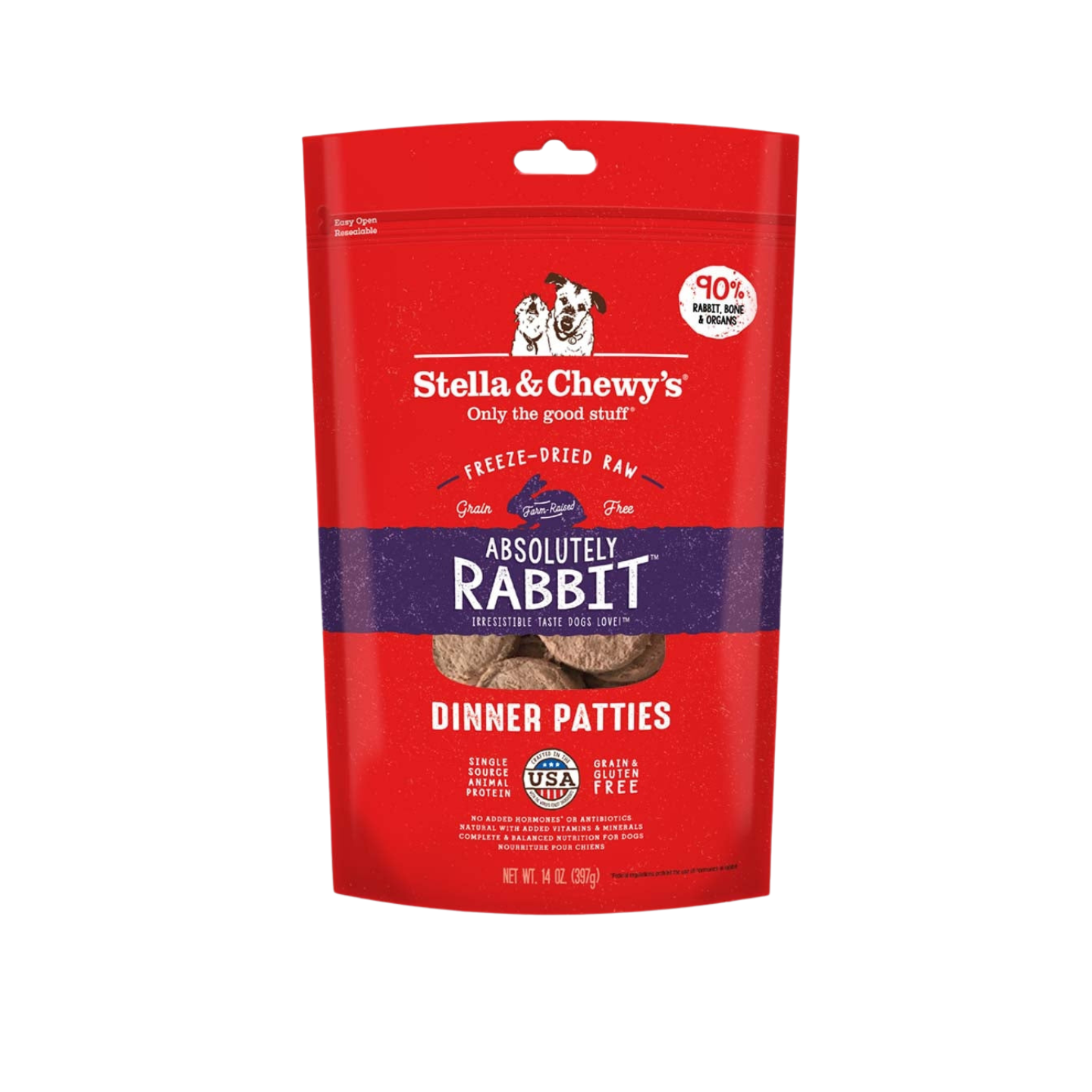 Stella & Chewy’s Dog Freeze-Dried Dinner Patties Absolutely Rabbit 14oz