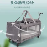 Pet Trolley Foldable Rolling Carrier & Travel Bag for Dogs & Cats - Image 2