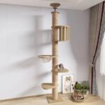 Solid Wood Ceiling Cat Condo D (250-270 cm) w/ Space Capsule