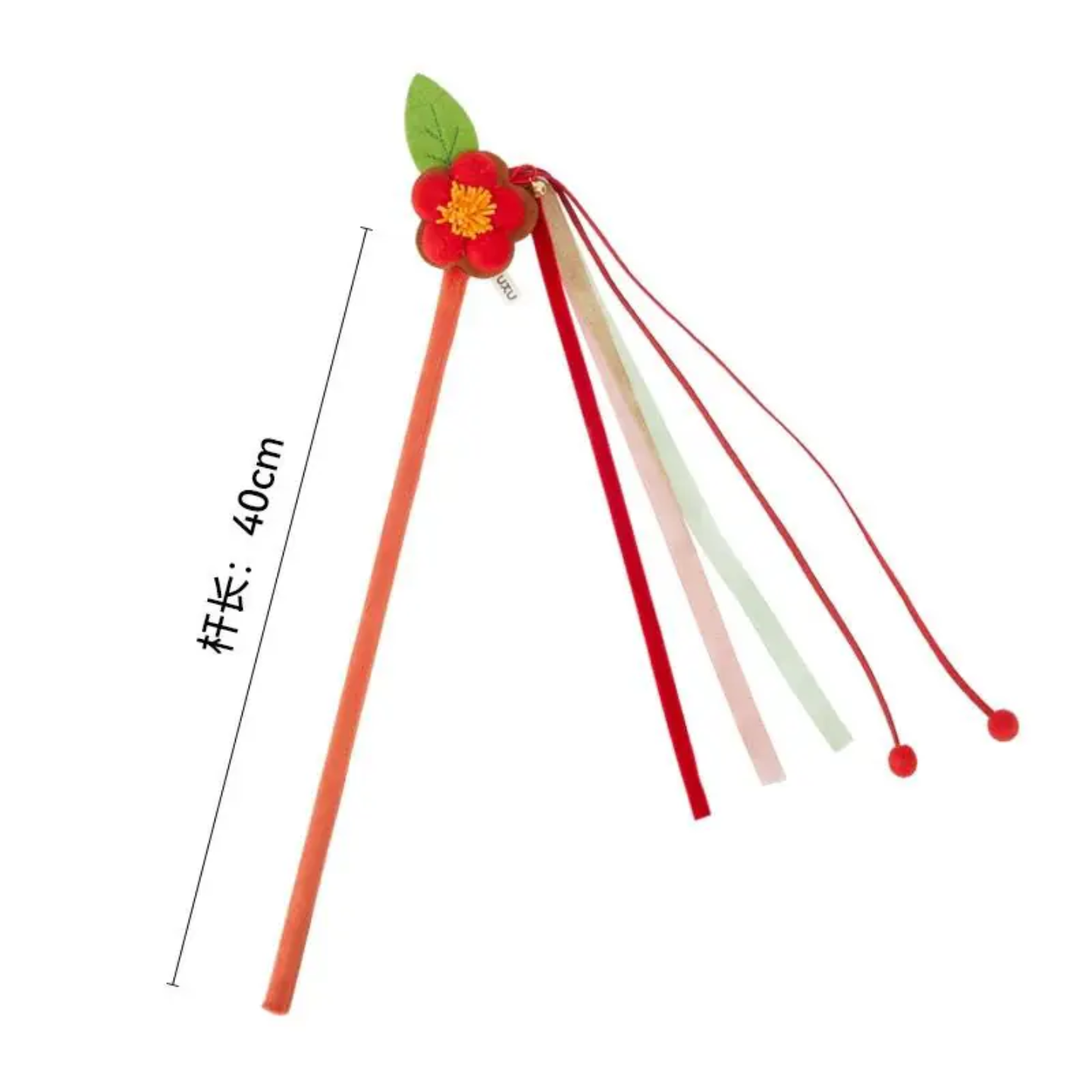 Fukumaru Colourful Cat Teaser Toy in Red 40cm in Singapore