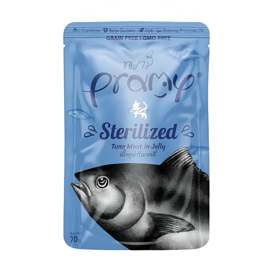 [12 Pouches] Pramy Cat Adult Sterilized Tuna Meat in Jelly (70g)
