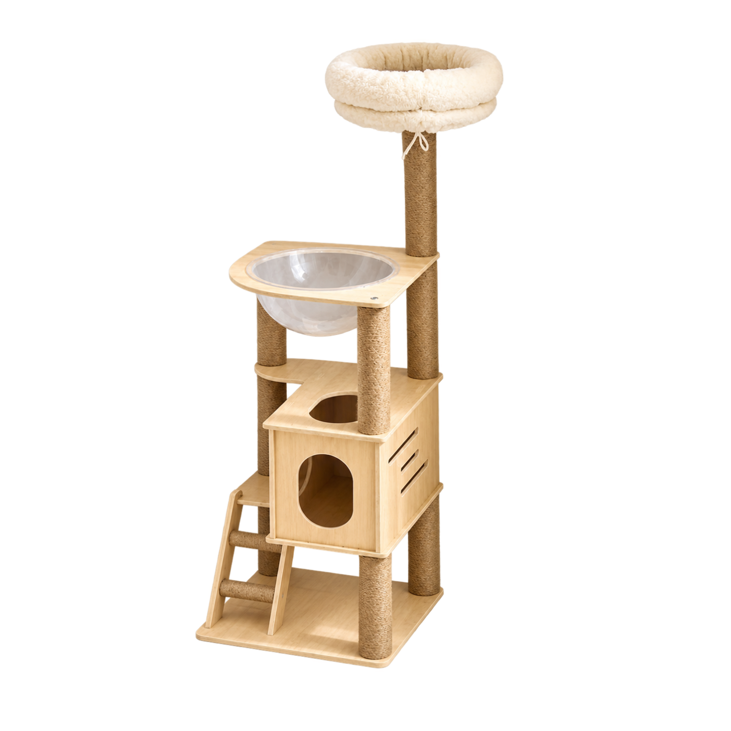 110cm Mofu House Solid Wood Cat Tower