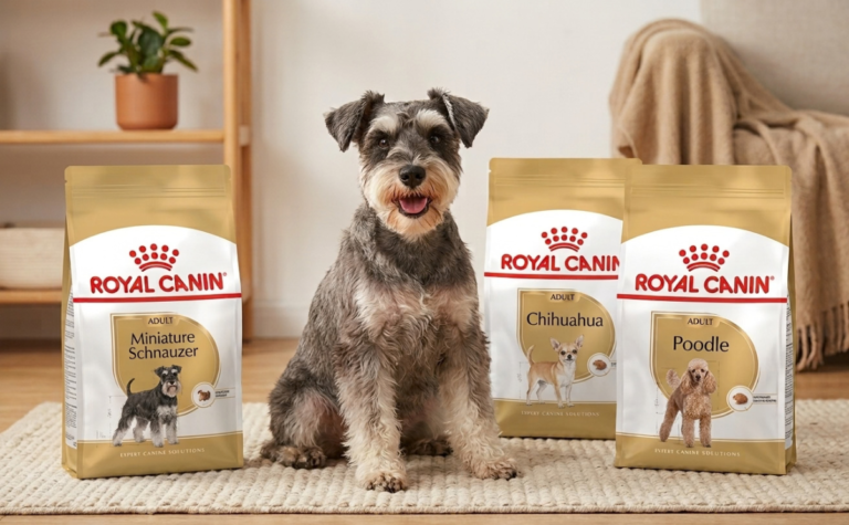Bags of royal canin dog food displayed for pet owners in Singapore