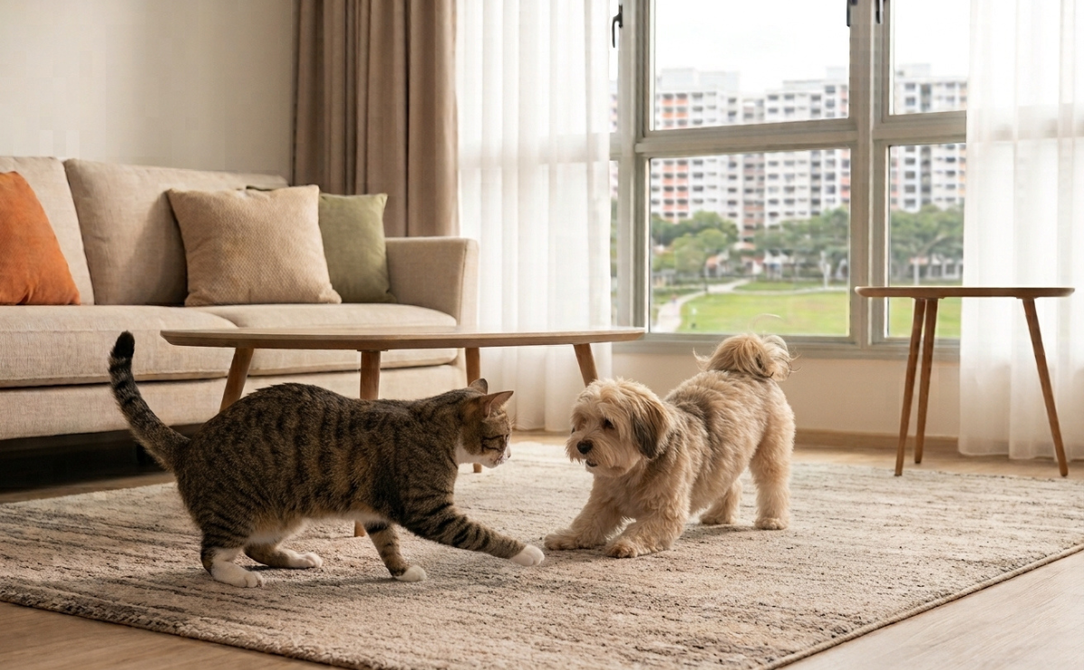Petgravity speedy sprint ball interactive toy for cats and small dogs in Singapore home